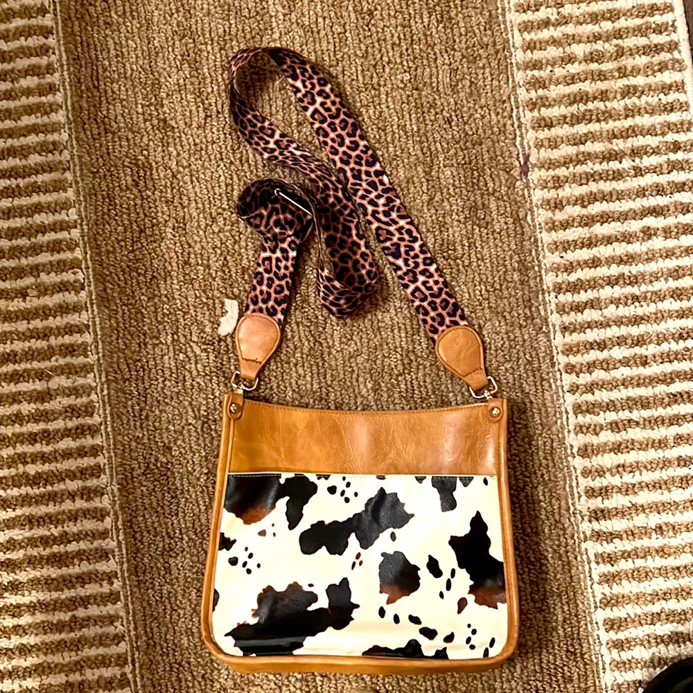 Cow print purse